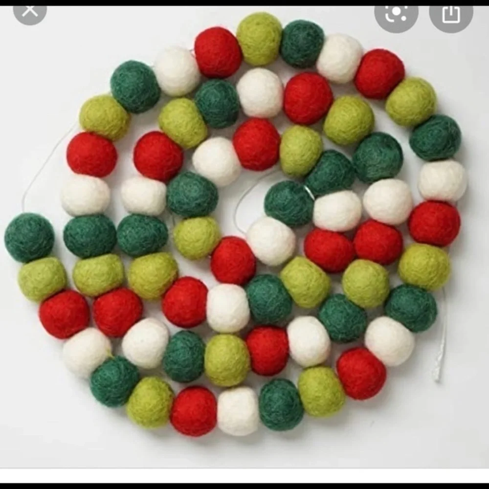 Felt Wool Pom Pom Christmas Garland